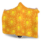 Sun Orange Background Hooded Blanket