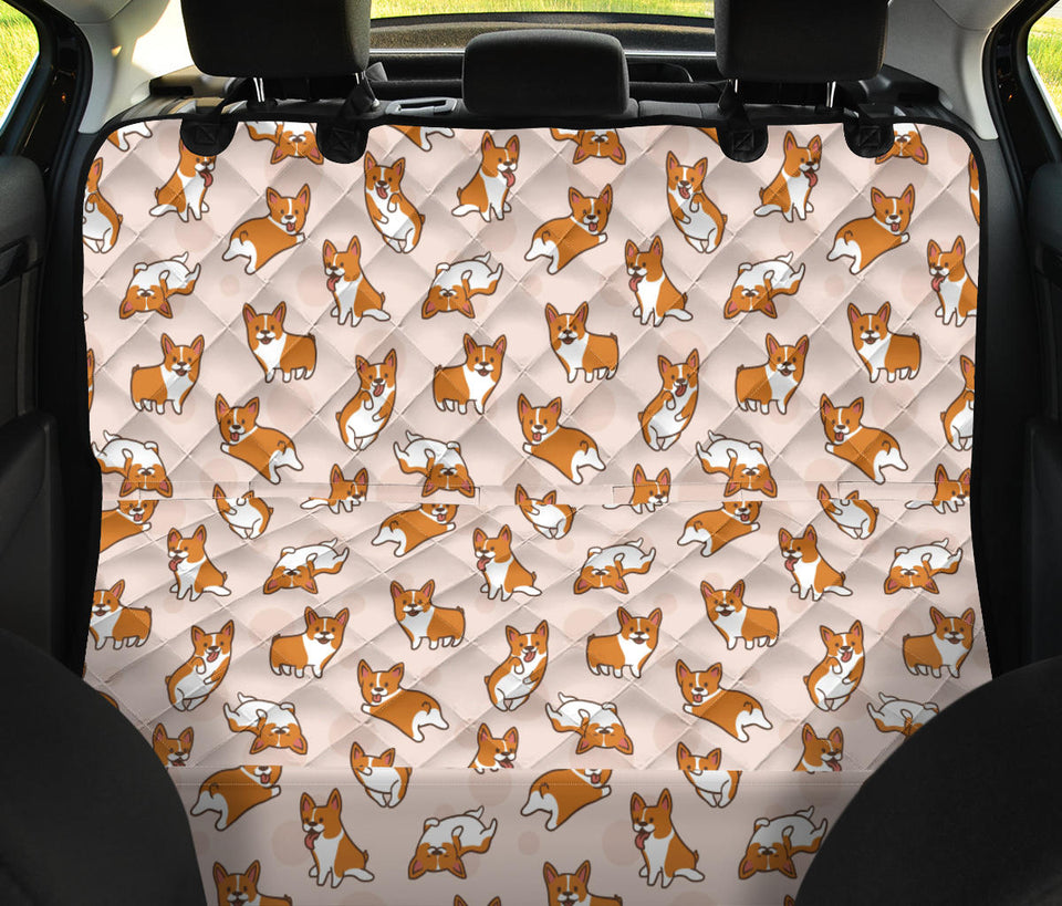 Cute Corgis Pattern Pink Background Dog Car Seat Covers