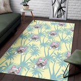 French Bulldog Hawaii Blackground Area Rug