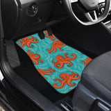 Octopus Turquoise Background Front And Back Car Mats