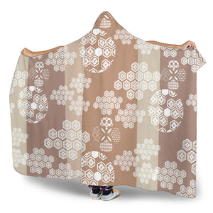 Beautiful Hexagon Japanese  Pattern Hooded Blanket