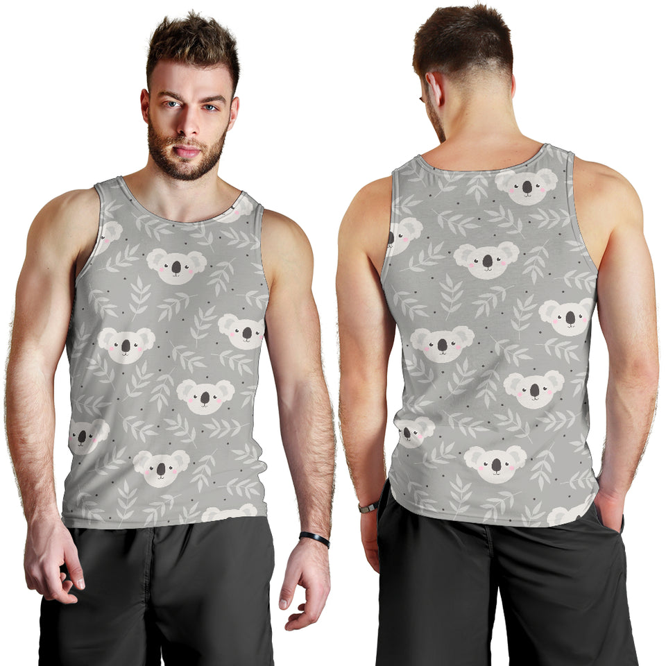 Cute koala leaves pattern Men Tank Top