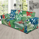 Heliconia Palm And Monstera  Leaves Pattern Sofa Slipcover