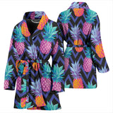 Pineapples Pattern Zigzag Background Women'S Bathrobe