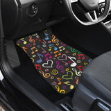 Music Notes Pattern Print Design 02 Front and Back Car Mats