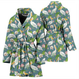 Pelican Pattern Print Design 04 Women's Bathrobe