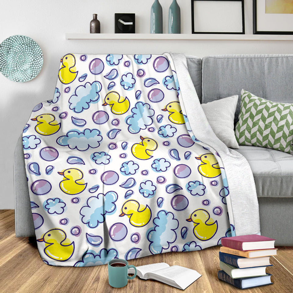 Duck Toy Pattern Print Design 01 Premium Blanket