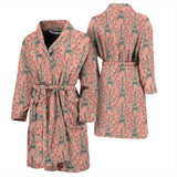 Eiffel Tower Flower Background Pattern Print Design 03 Men's Bathrobe