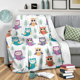 Cute Owl Pattern Premium Blanket