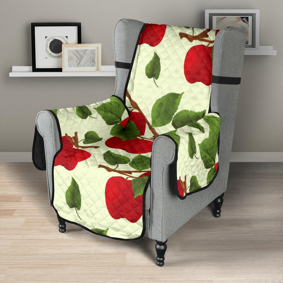 Red apples leaves pattern Chair Cover Protector