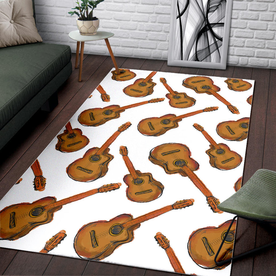 Paint Guitar Pattern Area Rug