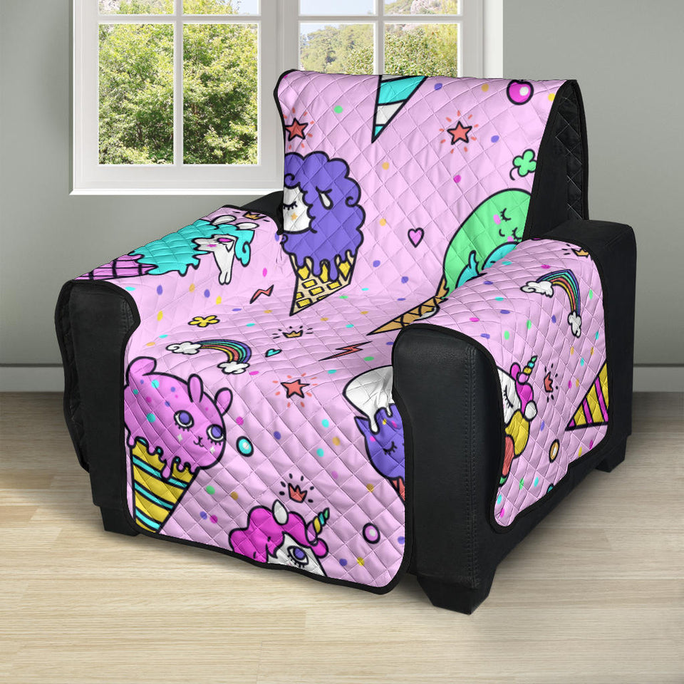 Cute ice cream cone animal pattern Recliner Cover Protector