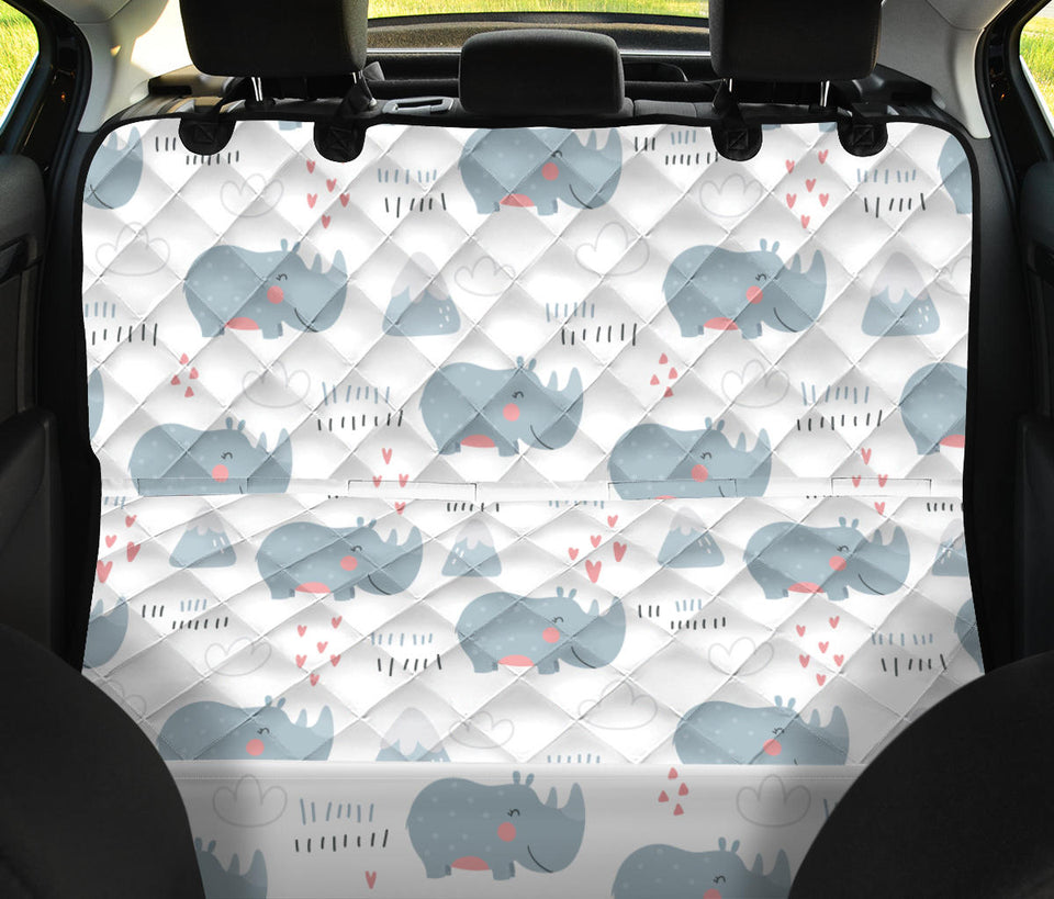 Cute Rhino Heart Pattern Dog Car Seat Covers