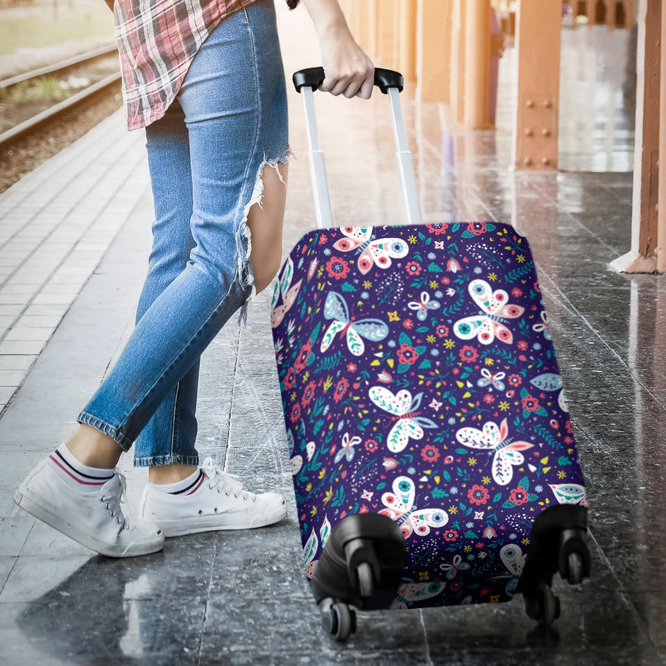 Colorful Butterfly Flower Pattern.Eps Luggage Covers