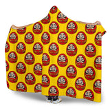 Daruma Japanese Wooden Doll Yellow Background Hooded Blanket
