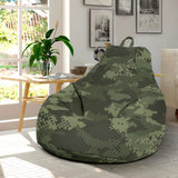 Digital Green Camo Camouflage Pattern Bean Bag Cover