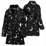 Hand Drawn Space Rocket Star Planet Women'S Bathrobe