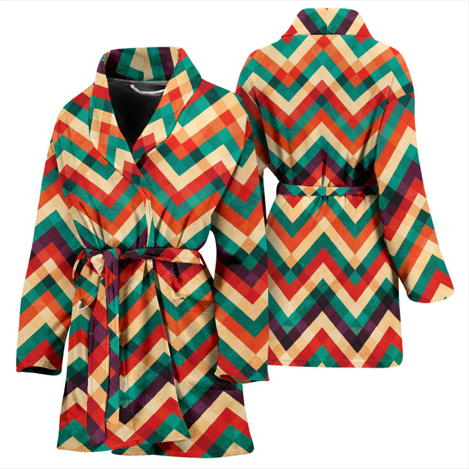 Zigzag  Chevron Colorful Pattern Women'S Bathrobe