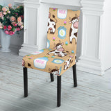 Cow Bottle Of Milk Pattern Dining Chair Slipcover