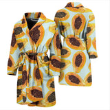 Watercolor Papaya Pattern Men'S Bathrobe