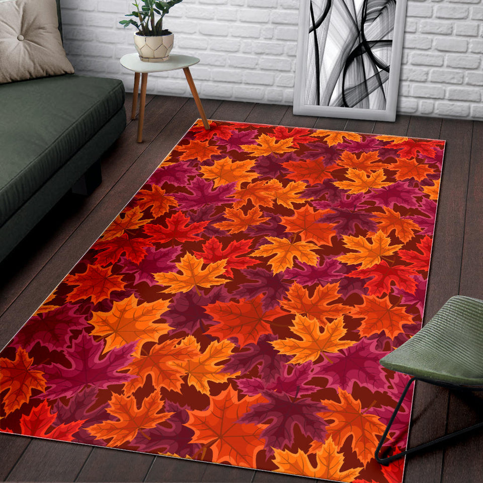 Autumn Maple Leaf Pattern Area Rug