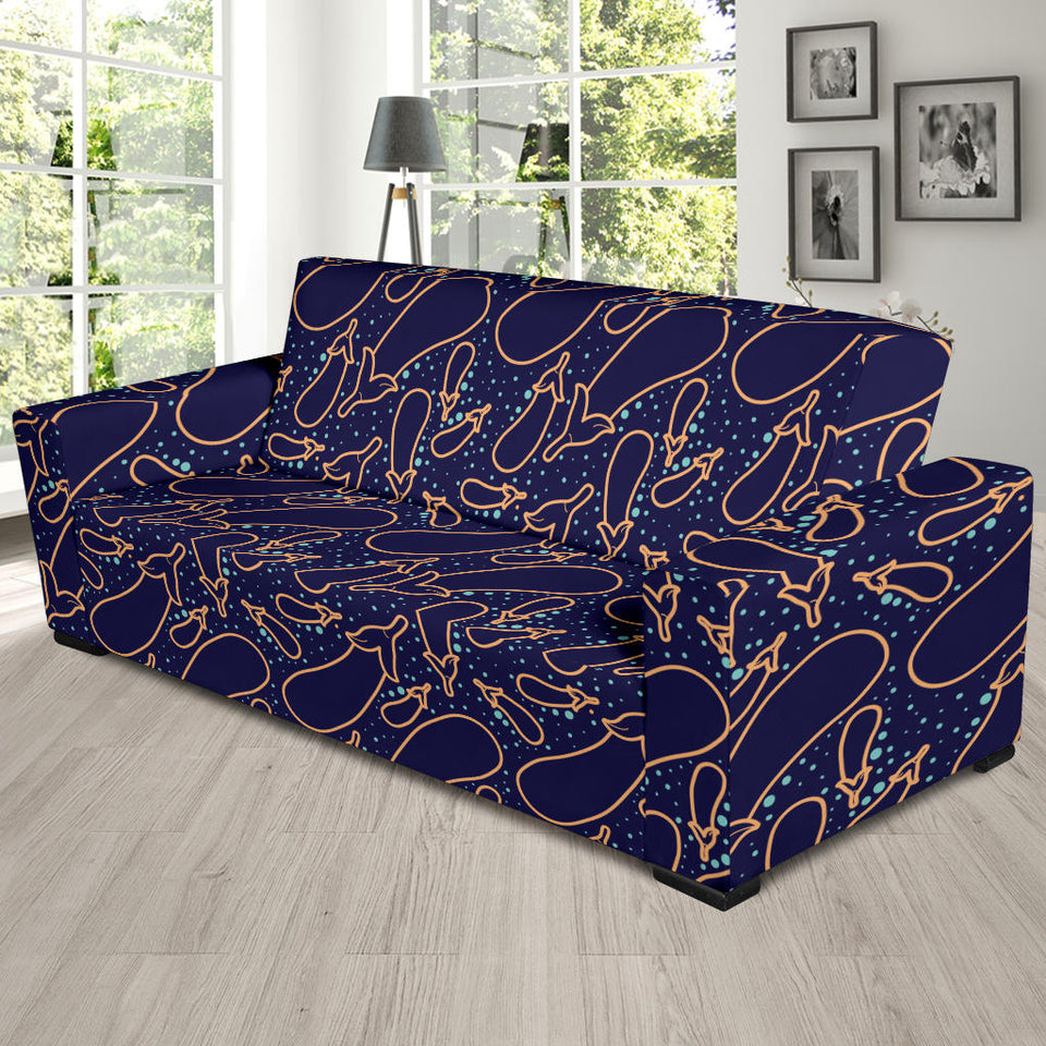 Eggplant Pattern Print Design 04 Sofa Slipcover