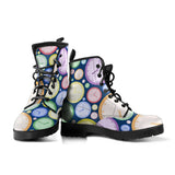 Colorful Clock Background Leather Boots