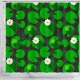Frog Waterlily Pattern Shower Curtain Fulfilled In US