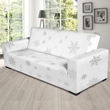 Snowflake Pattern White Background Sofa Slipcover