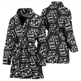 Dice Pattern Print Design 01 Women's Bathrobe