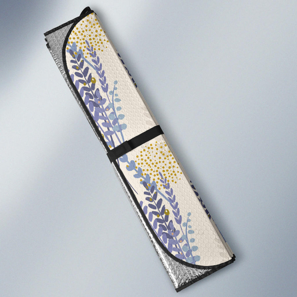Lavender Modern Pattern Blackground Car Sun Shade