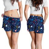 Music Notes Pattern Print Design 03 Women Shorts