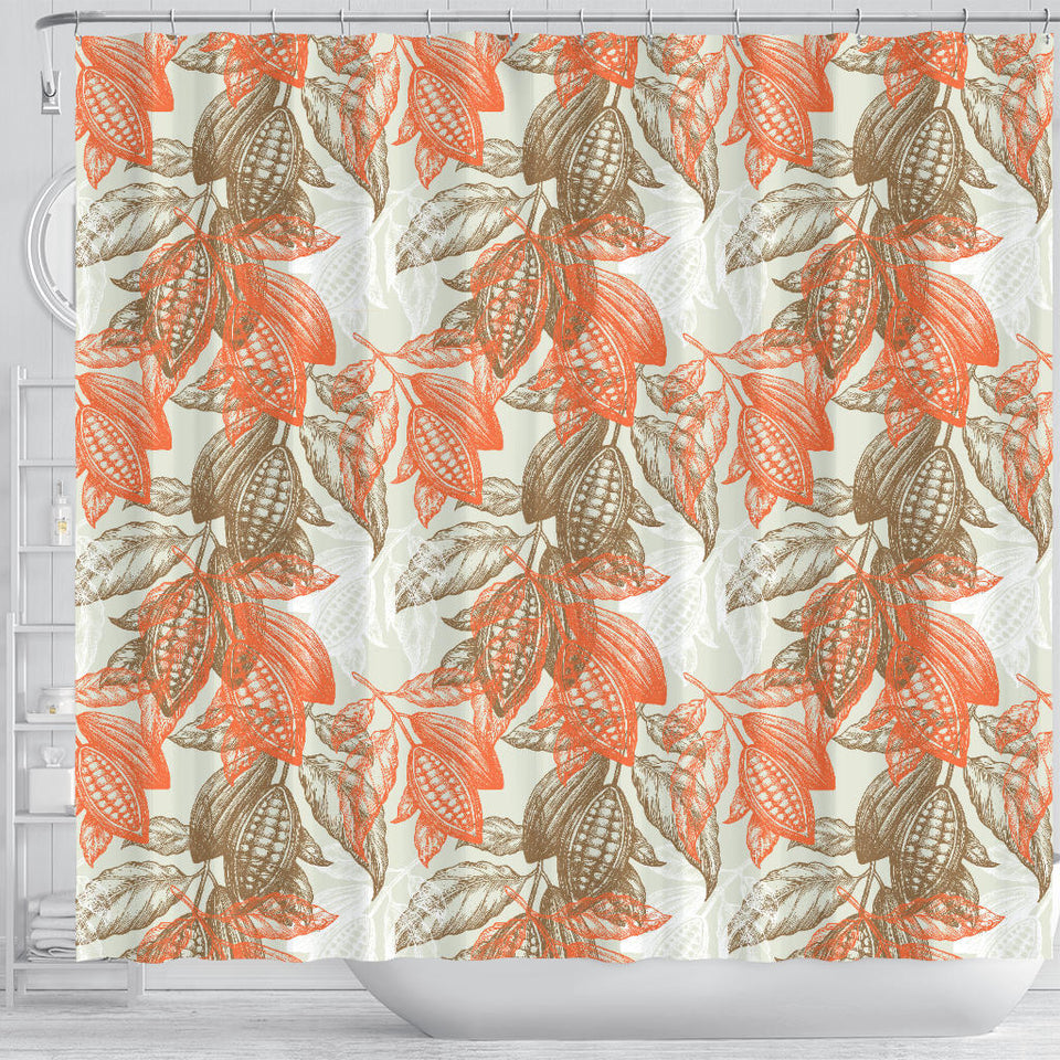 Cocoa Beans Cocoa Tree Pattern Shower Curtain Fulfilled In US