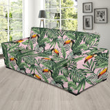 Toucan Tropical Green Jungle Palm Pattern Sofa Slipcover