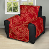 Gold dragons red background Recliner Cover Protector