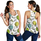 Hot Air Balloon Bird Cloud Pattern Women Racerback Tank Top