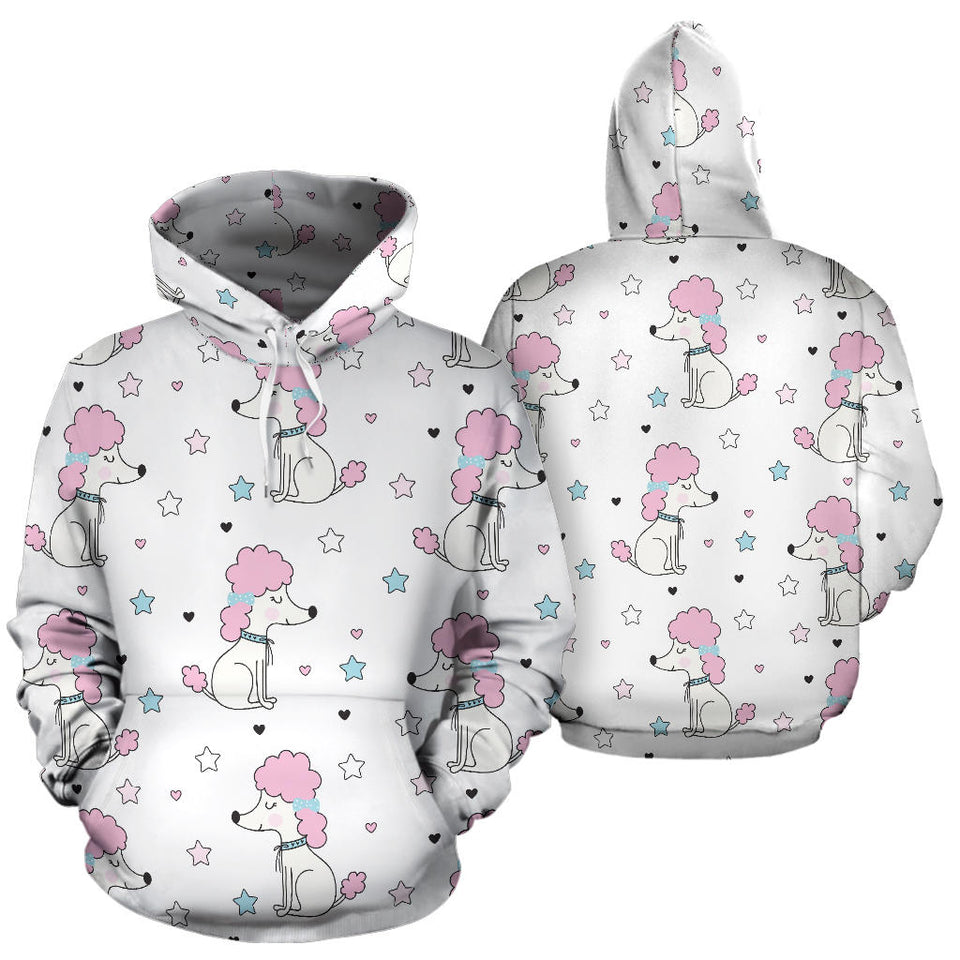 Cute Poodle Dog Star Pattern Men Women Pullover Hoodie