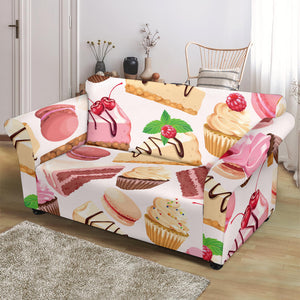 Cake Cupcake Sweets Pattern Loveseat Couch Slipcover