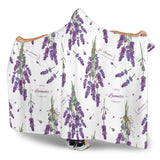 Lavender Flower Design Pattern Hooded Blanket