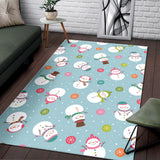 Cute Snowman Snowflake Pattern Area Rug