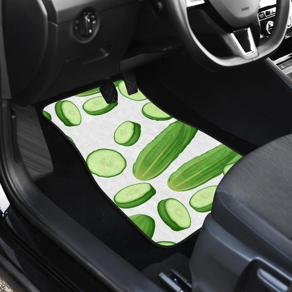 Cucumber Whole Slices Pattern Front And Back Car Mats
