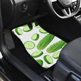 Cucumber Whole Slices Pattern Front And Back Car Mats