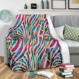 Colorful Zebra Skin Pattern Premium Blanket