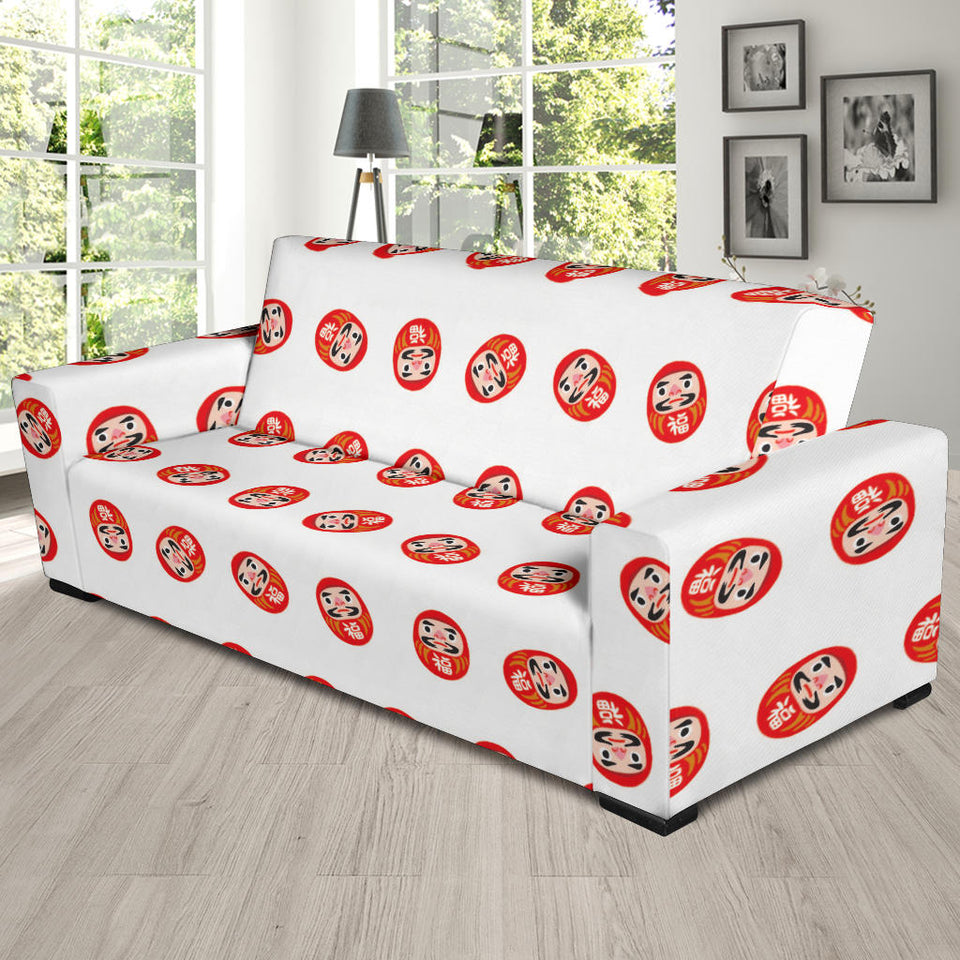 Daruma Japanese Wooden Doll Pattern Sofa Slipcover