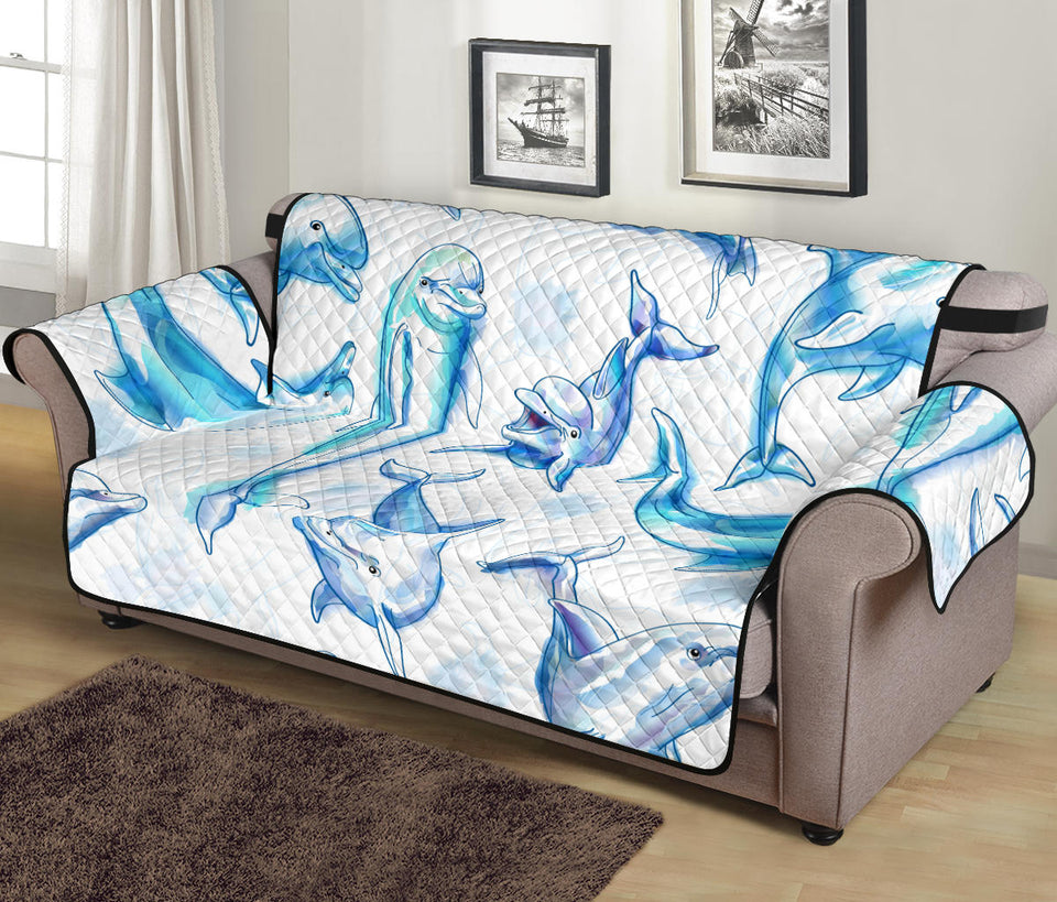 Watercolor dolphin pattern Sofa Cover Protector