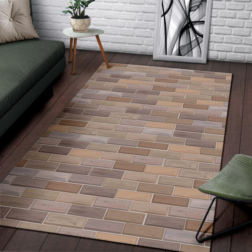 Brick Printed Pattern Print Design 01 Area Rug