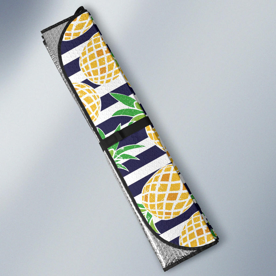 Pineapples Pattern Striped Background Car Sun Shade
