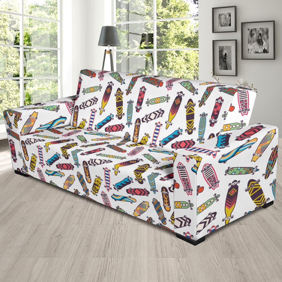 Skate Board Pattern Print Design 05  Sofa Slipcover