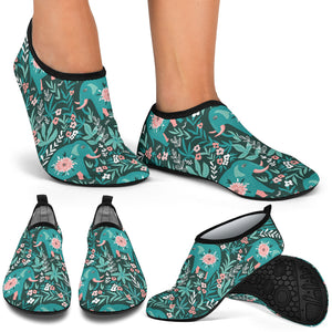 Elephants Jungle Pattern Aqua Shoes