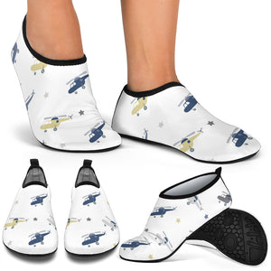 Cute Helicopter Star Pattern Aqua Shoes